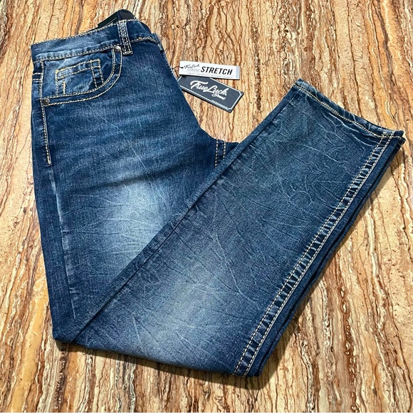 True Luck Jeans Classic Stretch Blue Denim Men’s W 32 x L 32 Brand New - Picture 6 of 11